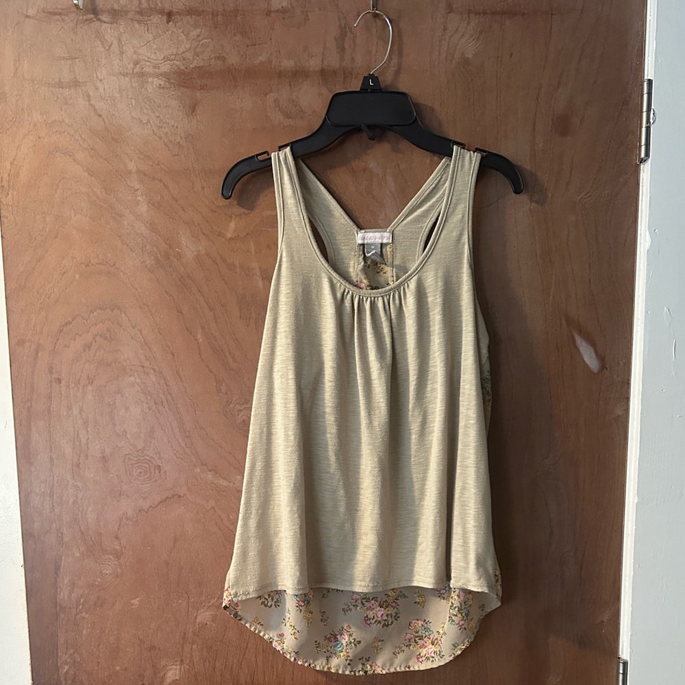Weavers Tan Sleeveless Tank Top